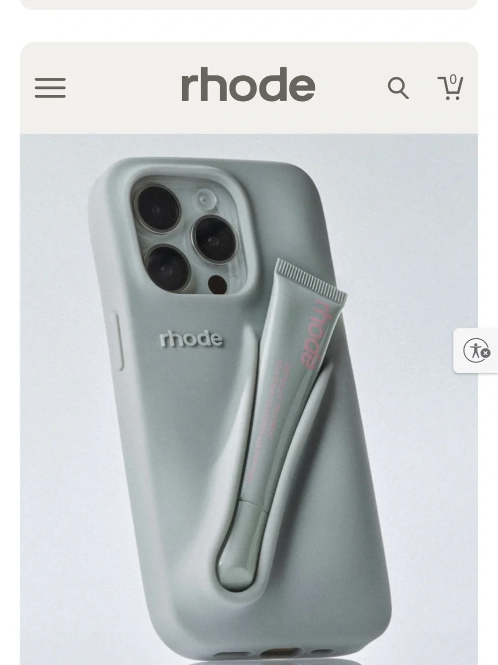 RHODE Phone Case with Detachable Tube Accessory - Sage Green